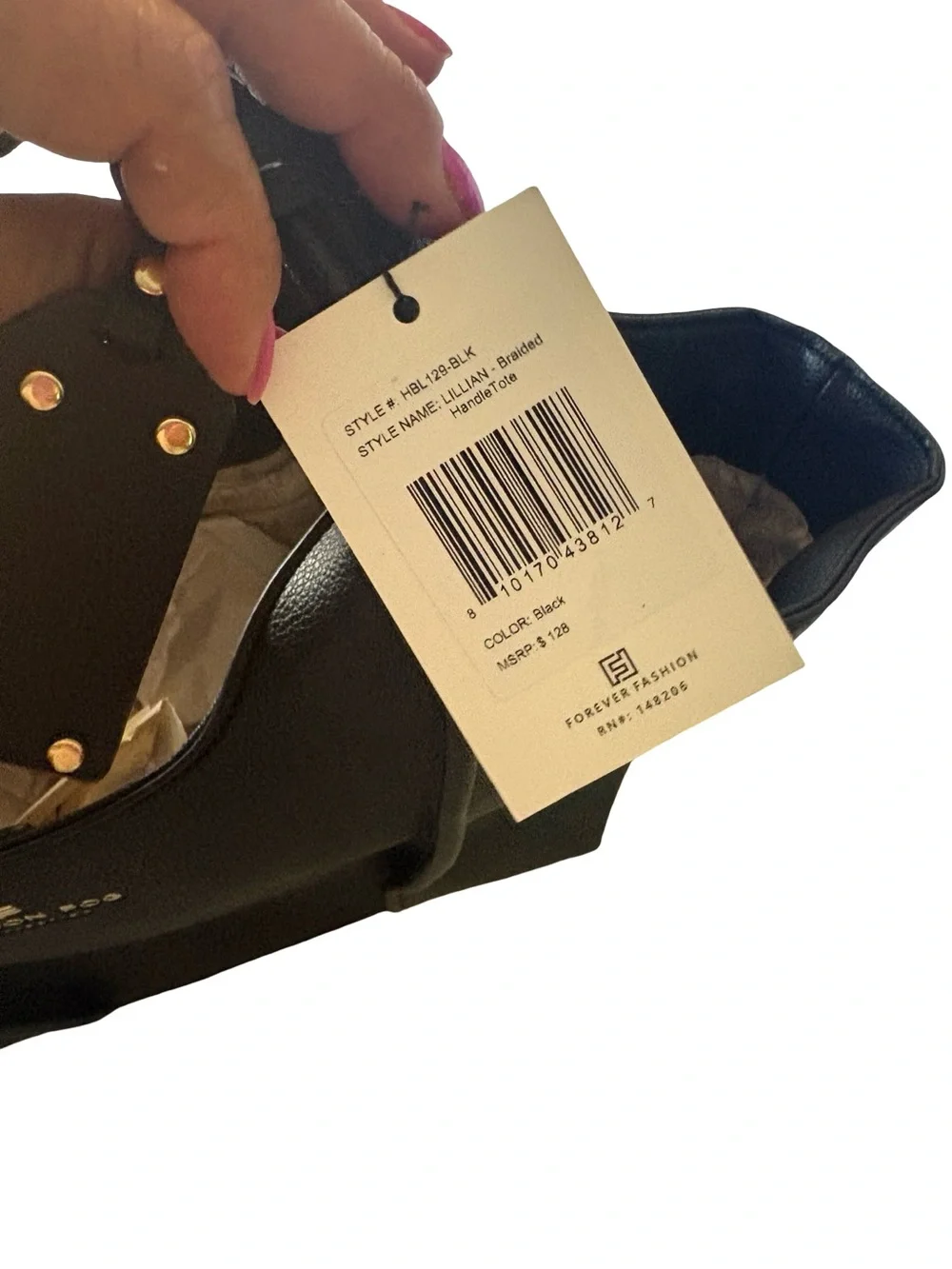 London Fog Black Tote with Gold Accents
